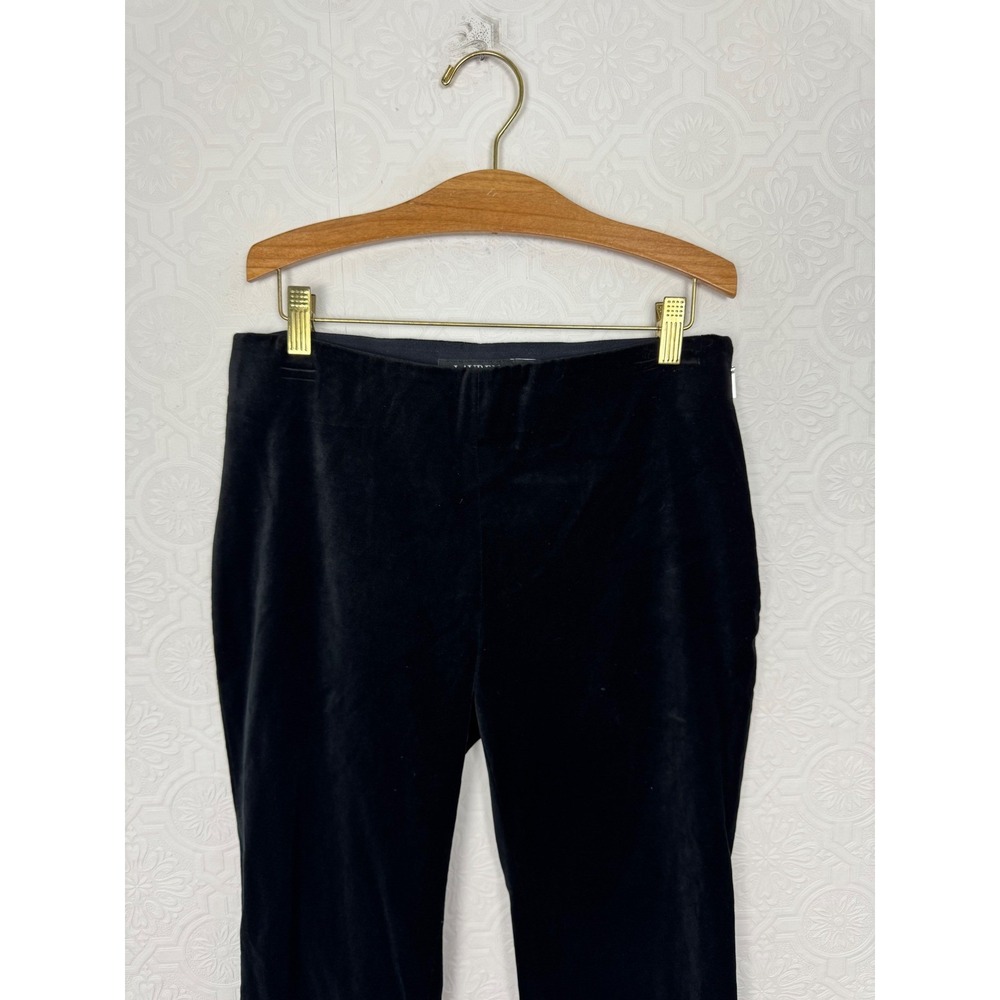 Lauren Ralph Lauren Black Velvet Slim Leg Side Zip Trousers NWT Size 4